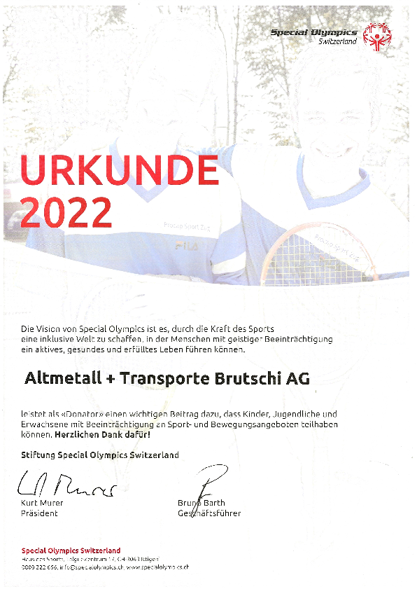 Special Olympics - Behindertensport Schweiz 2022